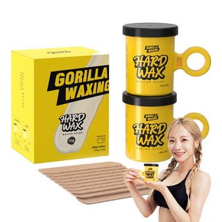 고릴라왁싱 홈 셀프 왁싱 키트 하드왁스 모든부위용 140g x 2p + 우드 스파츌라 10p 세트, 1개