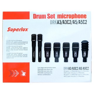 舒伯樂 Superlux DRKA3/A3C2/A5/A5C2 鼓組麥克風套組, 專業鼓手收音設備, DRKA3 + A3C2 + A5 + A5C2, 黑色