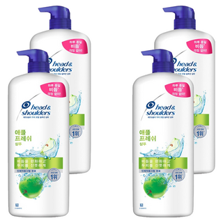 헤드앤숄더 애플 프레쉬 두피 샴푸 깨끗하고 상쾌한 향, 1.2L, 4개