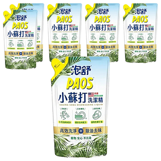 泡舒 小蘇打洗潔精 補充包, 植物性椰子油, 高效洗淨除油去味, 不咬手, 800g, 6包