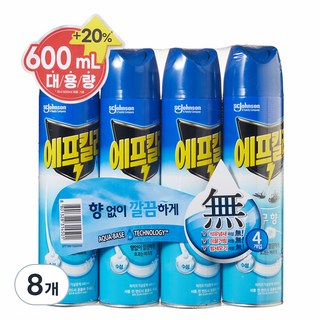 에프킬라 수성 에어로졸 살중제 무향, 600ml, 8개