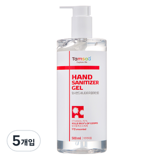 탐사 핸드 새니타이저 겔, 500ml, 5개
