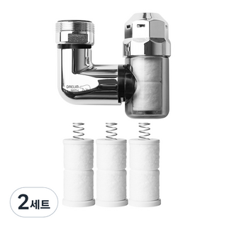 제이홈 720도 스마트 워터탭 2중 분사 수도꼭지, 2개 아기비데 9 대림바스 세면대 회전형 필터탭 본품 + 리필 3p, 2세트