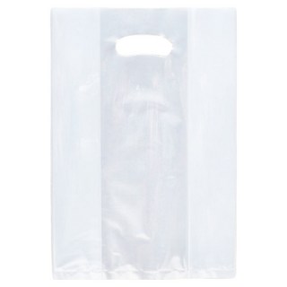 Vinyl Mall PE塑膠購物袋, 中尺寸, 100入, 透明購物袋, 輕巧耐用, 方便攜帶, 中, 100個, 透明
