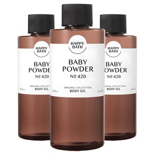 해피바스 오리지널 컬렉션 바디오일 베이비파우더향, 250ml, 3개