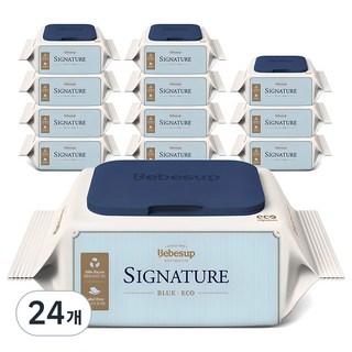 베베숲 시그니처 블루 에코 유아물티슈 캡형, 75g, 20매, 24개