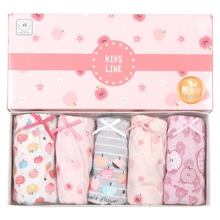 Kids Line 女童蘋果三角內褲5件套