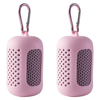 헨센 휴대용 스포츠 슬림 타올, 핑크, 2개