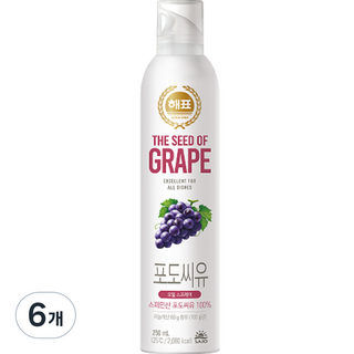 해표 포도씨유 오일스프레이, 250ml, 6개