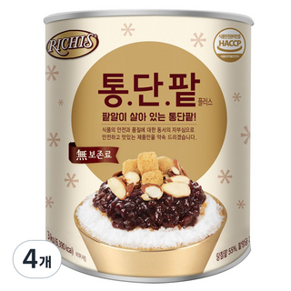 리치스 통단팥 플러스, 3kg, 4개