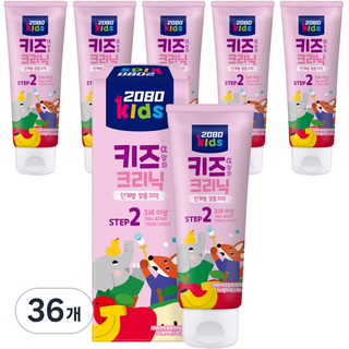 2080 키즈알파크리닉 2스텝 치약, 80g, 36개
