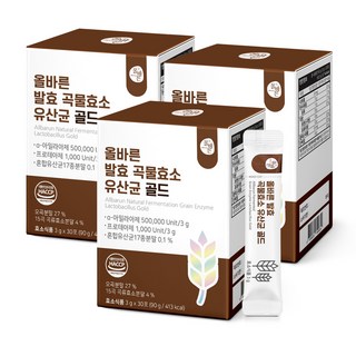 올바른건강식품 발효 곡물효소 유산균 골드 30p, 90g, 3개