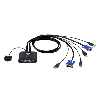 ATEN 宏正 2埠 USB KVM 多電腦切換器, 一對二 KVM 切換器 螢幕D-sub 鍵盤&滑鼠 電腦端USB 控制端USB/音效, CS22U, 1個
