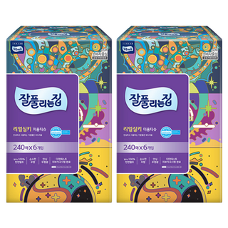 잘풀리는집 리얼실키 천연펄프 미용티슈 2겹, 240매, 12개