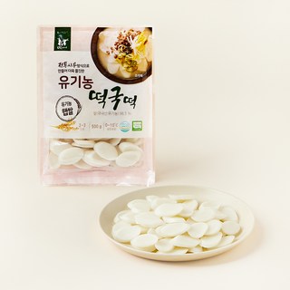 떡찌니 유기가공식품 인증 떡국떡, 500g, 1개