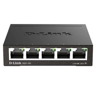 D-Link 友訊科技 5埠 桌上型網路交換器 - 2日快速換修,全系三年保固, DGS-105, 1台