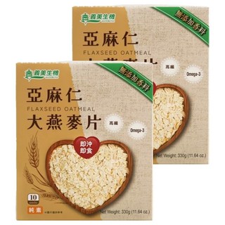 義美生機 亞麻仁大燕麥片 10包,330g,2盒