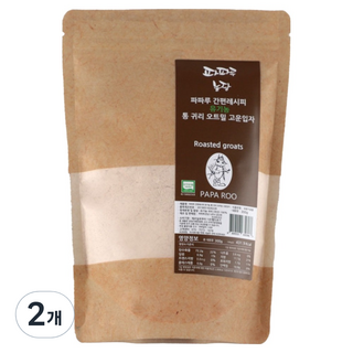 파파루 간편레시피 유기농 통 귀리 오트밀 이유식 고운입자 초기, 300g, 2개