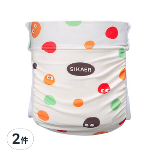SIKAER 喜可褲 印花系列 機能環保布尿布, 360度全方位防水防漏, 透氣不悶熱, 迅速吸收, 適用於0-3歲嬰兒, 101 圓點點, 2件