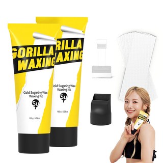 고릴라왁싱 노히팅 콜드 슈가링 왁스 모든부위용 150g x 2p + 어플리케이터 헤드 + 왁싱 페이퍼 라지 15p + 왁싱 페이퍼 스몰 15p + 스패츌러 세트, 150ml, 1개