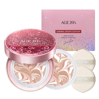 에이지투웨니스 예리코 로즈 에센스 커버 팩트 샤이닝 드롭스 에디션 본품 12.5g + 리필 세트, 21호, 1개