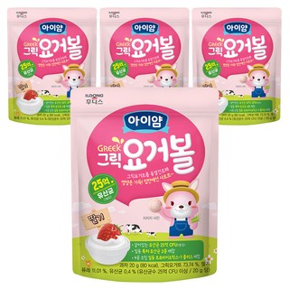 아이얌 그릭요거볼, 딸기맛, 20g, 4개