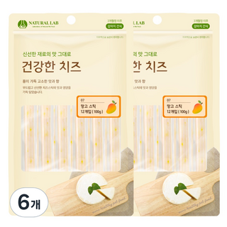 네츄럴랩 강아지 건강한 치즈 간식, 망고 스틱, 100g, 6개