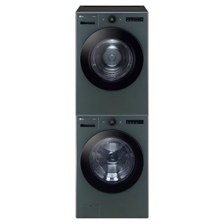 LG전자 트롬 드럼세탁기 + 건조기 + 스태킹키트 FX24GNG-GNG 24kg + 20kg 세트 방문설치, 네이처 그린