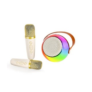 Ergotech 人因科技 炫彩聲光歡樂對唱藍牙音響 附USB C充電線 + 藍牙麥克風 112 x 84.5 x 99mm 303g 原廠保固, KS10, 象牙白