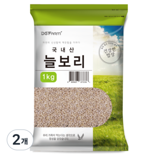 건강한밥상 국산 늘보리쌀, 1kg, 2개
