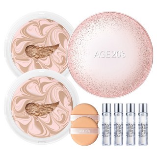 에이지투웨니스 에센스 커버 팩트 스파클케이스 + 리필 12.5g x 2p + 앰플 10ml x 4p, 핑크베이지21호, 1개