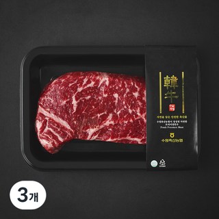 수원축산농협 한우 1등급 채끝 스테이크용 (냉장), 200g, 3개