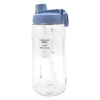 LocknLock 樂扣樂扣 大容量PET冷水壺 附吸管, 莫蘭迪藍, 1.5L, 1個