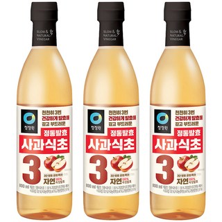 청정원 정통발효 사과 식초, 800ml, 3개