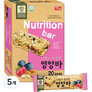 엄마사랑 아침이 든든한 시리얼 영양바, 500g, 5개