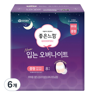 좋은느낌 입는 오버나이트, 중형, 8개입, 6개