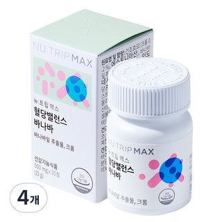 뉴트립 혈당밸런스 바나바 500 mg, 30정, 4개