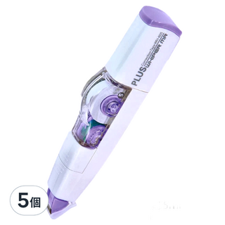 PLUS 普樂士 智慧型滾輪修正帶 WH-605, 5mmx6M, One-Touch換帶設計, 紫色, 5個