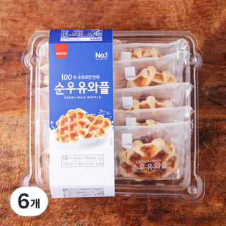 삼립 순우유 와플 10개입, 360g, 6개