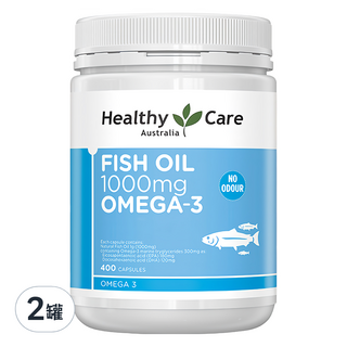 Healthy Care 澳洲深海魚油 Omega-3 膠囊 400顆, 587.2g, 2罐