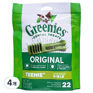 그리니즈 강아지 덴탈껌, 티니 오리지널, 170g, 4개