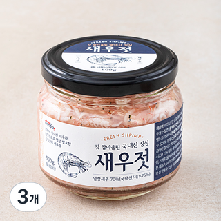 외갓집곳간 갓 잡아올린 국내산 싱싱 새우젓, 500g, 3개
