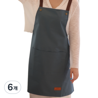 씨오브비 주방 카페 생활방수 앞치마, 블루, 6개