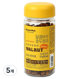 그린너트 달콤바삭 호두정과, 140g, 5개