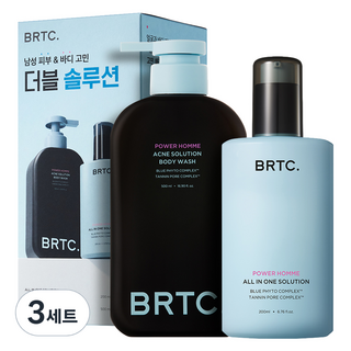 비알티씨 파워 옴므 더블 솔루션 올인원 200ml + 바디워시 500ml 세트, 3세트