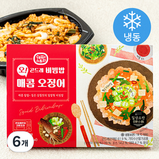 쉐프스토리 오 곤드레 비빔밥 매콤 오징어 (냉동), 210g, 6개