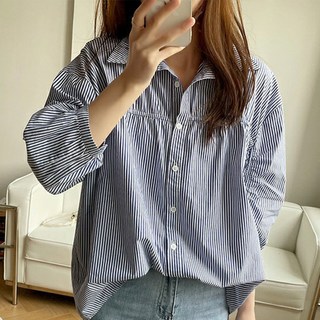 Goodif 女款法式氣球袖7分襯衫