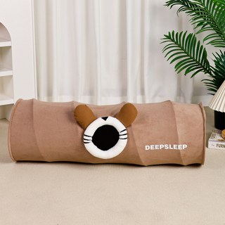 가또나인 고양이 터널 까꿍 숨숨집 80cm, 브라운, 1개