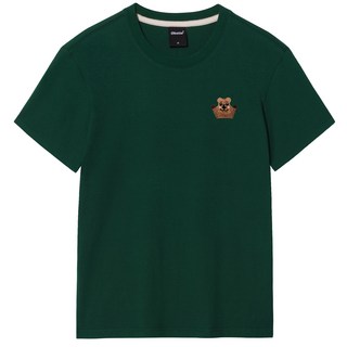 Okstar 短尾矮袋鼠刺繡短袖T恤 1TS022, 深綠色
