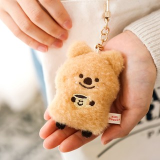 KiKi QUOKKA 咖啡泡沫鑰匙圈, 琪琪·布朗, 1個, 9cm